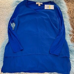 NWT! Blue Michael Kors 3/4 sleeve Tunic! Size medium!